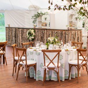 Julia Amory Celadon Poppy Round Tablecloth